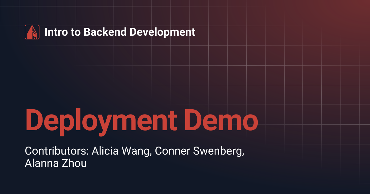 Deployment Demo | Intro to Backend Development
